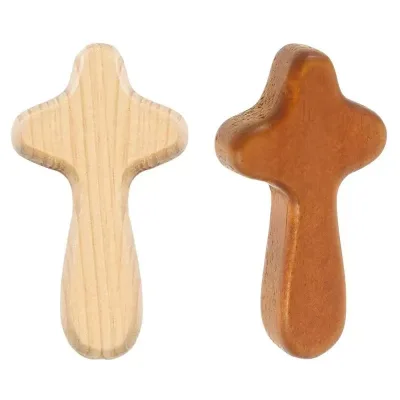 Hand-held Wooden Cross Solid Wood Pine Decorative Crafts Hand-held Wooden Prayer Cross Ornaments