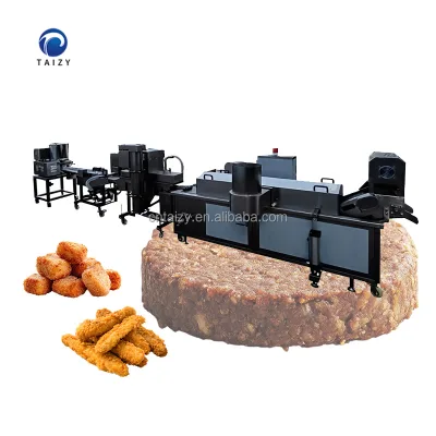 Fish Finger Production Hamburger Line Maker Mould Meat Product Price Bread Form Chicken Nugget Patty Make Burger Machine