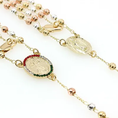 2023 Wholesale Religious Supplies Gift Cross Necklace Rosary Beads Necklace