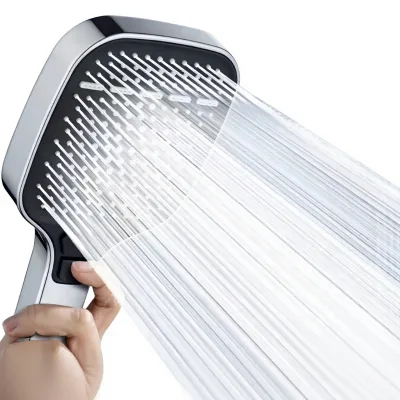 High-end Modern and Simple Design Waterfall Shower Head with Water Pressure Boost for Bathroom Showering