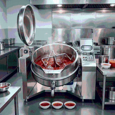 Thermal Oil Heating Auto Mixing Cooker for Fruit Puree Chili Oil Hotpot Seasoning Production Line Electric Oil Cooking Mixer