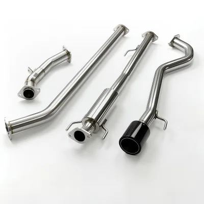 For Nissan NAVARA NP300 Tuning Cat Back Exhaust System SUS304 Stainless Steel Performance Muffler with Carbon Fiber Tip