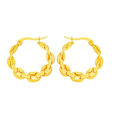 Stock Minimalist Fashion Multi Shapes Hoop Earring 18K Gold Waterproof Stainless Steel Earring Gifts for Women