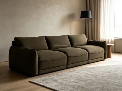FERLY Modern Modular Sofa Clean-Line Overstuffed Cushion Deep Seat Living Room