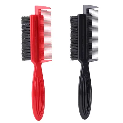 Good Quality Neck Duster Fade Brush Strong Handle Double-sided Brush Comb Combined Hair Styling Brush