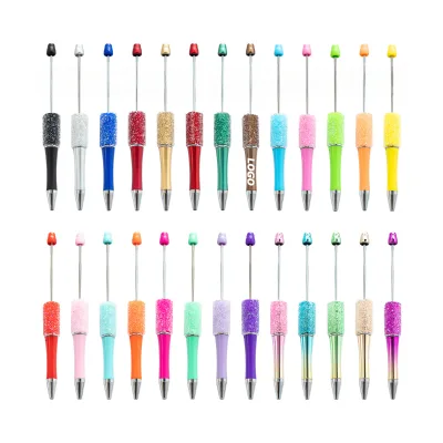 DIY Beaded Ballpoint Pens with Glittering Rhinestones, Multicolor Starry Design, Creative Craft Gift for All Ages