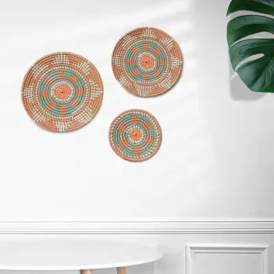 Bed Room Kitchen Living Room Decor Natural Boho Wall Decor Seagrass Basket Wall Decor