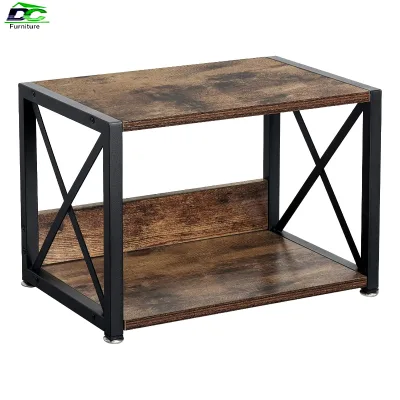 Industrial 2-Tier Modern Desktop Shoe Shelf Metal Iron Cart Storage for School Living Room Office Hospital Hotel Bedroom