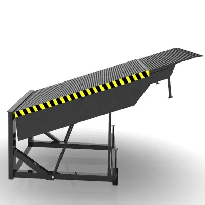 Hydraulically driven industrial-grade anti-slip surface loading and unloading slope board