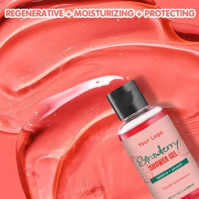 Nourishing Strawberry Shower Gel Paraben Free Body Wash Natural Women and Mens Body Wash for Deep Nutrition