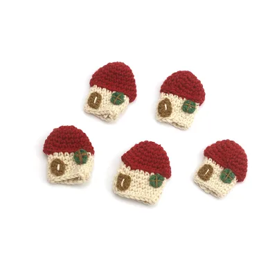 5cm Crochet House Artistic Vintage 3D Hand-Crocheted Cotton Fresh Hair Accessories Clothing Children Wear DIY Decor In-Stock