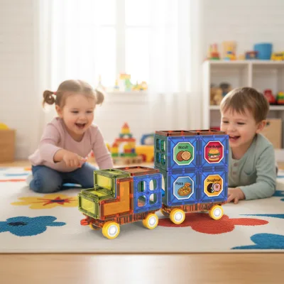 Truck Magnetic Sheet Building Blocks Toy Children's Assembly Engineering Car Puzzle Magnetic Blocks Car Base 38PCS
