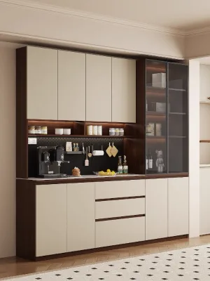 Modern Wooden Kitchen Sideboard Buffet Cabinet with Door Storage Drawers Freestanding Pantry Storage-Eco-Friendly & Durable