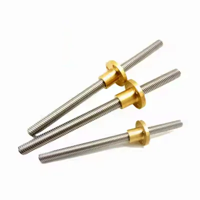 3D Printers TR12*4 Stainless Steel Ball Screws T6 T10 T8 T12 Trapezoidal Thread with Copper Nut Core