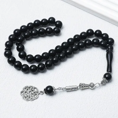 45 Beads 10*10mm Handmade Polished Acrylic Rosary Middle East Style Bracelet Bottom Cook Praise Beads
