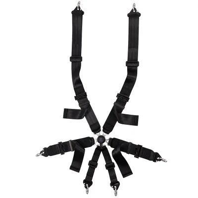 5-Point Sports Racing Seat Belt Harness 3 Inch Polyester Webbing Steel Adjusters Camlock E-Mark CCC Certified 2-Year Warranty