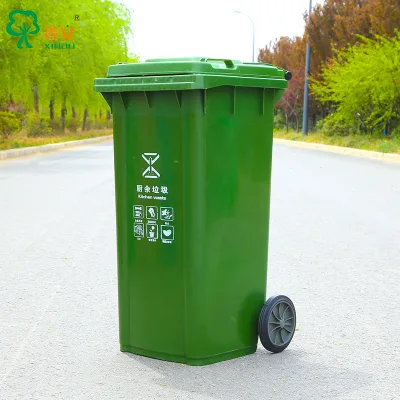 Outdoor Hazardous Waste Disposal Bin Rolling Wheels Heavy Duty Structure Public Facilities Large Capacity Design Support