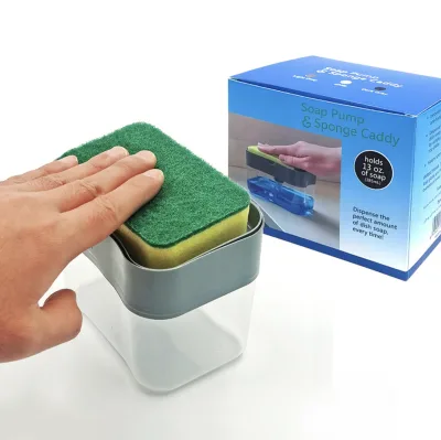 Detergent Presser Cleaning Pot Brush Kitchen Type Automatic Liquid Filling Box Scouring Pad Dish Brush Pot Artifact Soap Box