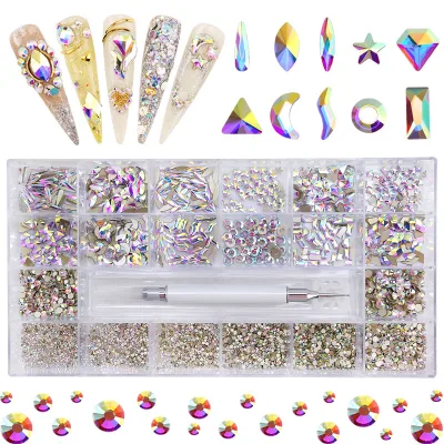 High Quality Nail Art Decoration Crystal Glitters Stone Shaped Rhinestone Nail