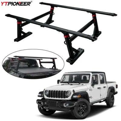 2022 2025 2026 Jeep Gladiator JT Pickup Overland Adjustable Universal t Slot Half Cargo Rack Aluminium Truck Bed Rack
