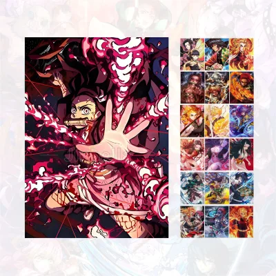 420 Designs 40*30cm 3D Cartoon Lenticular Flip Picture Anime Demon Slayer Kamado Tanjirou Nezuko Poster Movie Poster Wall Art