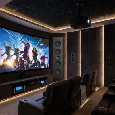 16:9 Home Theater Projector Screen, Quickly Foldable, Matte White Color, 3D Border, Long Projection Distance High-quality Screen