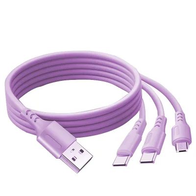 Hot Selling 3 in 1 10W Fast Charging Data Cable 1.2m 2m 2.5m Usb Charging Cable Support Fast Charging