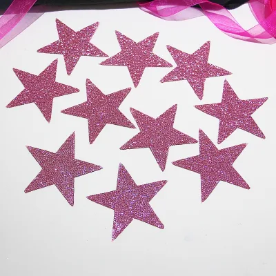 Customized Pink Star Rhinestone Water Diamond Patch Hot Fix Shining Five Point Star Water Diamond Patch