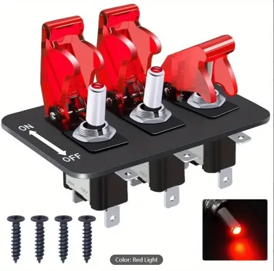 Modified Yacht Racing Universal 3-Position Toggle Switch LED Light Waterproof 12-24V Racing Yacht Modification Switch