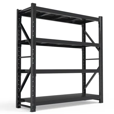 Four Tier Heavy-Duty Display Shelf Thickened Q235 Cold-Rolled Steel Snap-On Installation for Household & Warehouse Storage