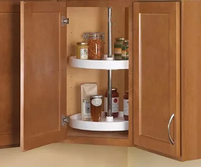 China Products Kichen Pp Plastic Furniture 360 Degree Rotating Tray Kichen Corner Rotating Cabinet Organizer
