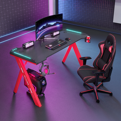 Yz Professional Computer Home Office Desk Height Adjustable Computer Desk Gaming Pc Table With Rgb Light Geming Table