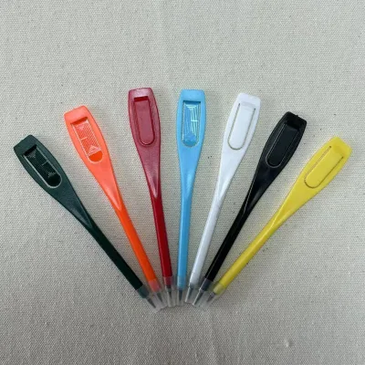 Plastic Golf Scoring Pencils with Eraser Custom Logo Rectangle Clip Plastic 2H Marker Pens for Sport Games Meeting