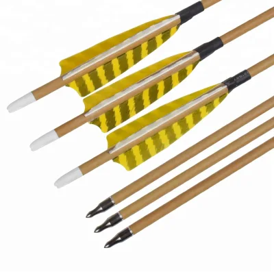 Elong Outdoor 28-30 Inch Wood Camo Color 4 Inch Shield Turkey Feather Screw Field Point Carbon Arrow