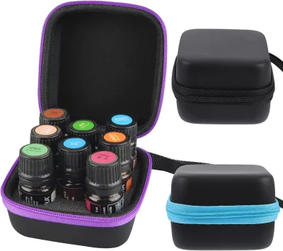 Hard Shell Essential Oils Storage Pouch, Essential Oil Carrying Case Holds 8 Bottles (5mL), Small Essential Oil Bottle Holder