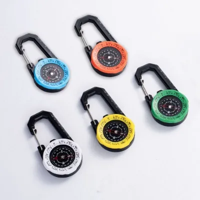 Waterproof Mountain Camping Compass with Luminous Pointer Dial and Keychain Design-5 Colors Available