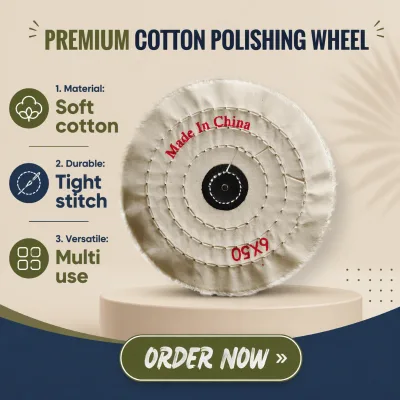 100mm Durable Abrasive Cotton Polishing Grinding Buffing Wheel OEM Medium Hardness