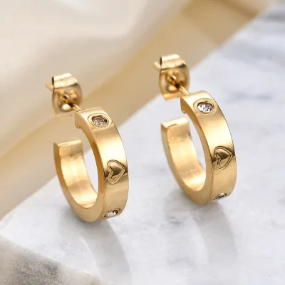 Hot-selling European American Cross-border for Item Fashionable Personalized 4mm U-shaped Stainless Steel Stud Earrings