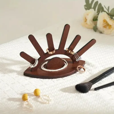 Creative Wooden Ring Storage Wooden Ring Display Ring Holder Storage Rack Organizer Display Stand