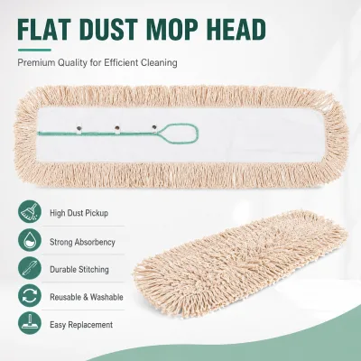 Customized Soft Cotton Yarn Blue Strips Plush Pad Cleaning Cloth Washable Reusable Dust Flat Floor Mop Pads Refills