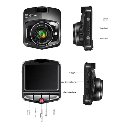 Gift Machine Recorder Shield Driving Recorder 2.4 Inch 720p HD Loop Recording Car CardVR Front and Rear Dual Lens