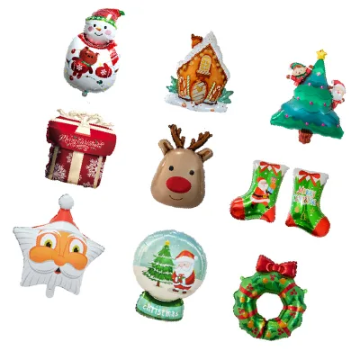 Cartoon Christmas Aluminum Foil Balloons Christmas Holiday Theme Decoration Balloons Christmas Balloons