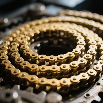 Gold Plated O-Ring Motorcycle Roller Chain Carbon Steel 428H 520 Heavy Duty Anti-Rust Motorbike Drive Chain
