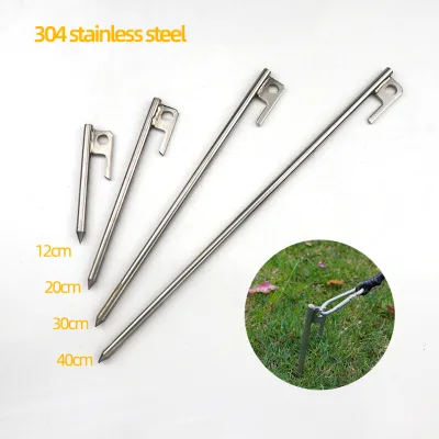 Burly Steel Tent Stakes Heavy Duty Solid Stakes Footprint Camping Casting Pegs