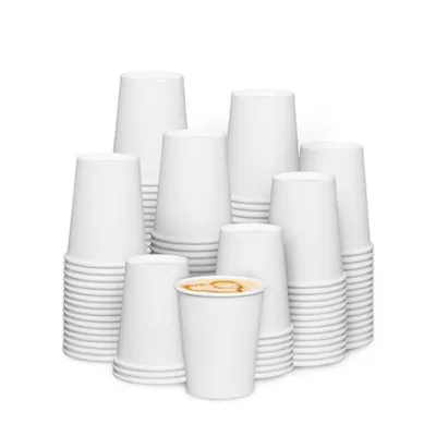 Disposable single wall custom logo hot drinking coffee paper cup with PS lid