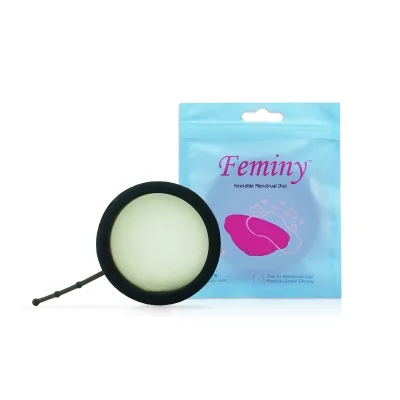 Easy Insert Remove Tail String Design Skin Friendly Reusable 100% Medical Grade Silicone New Users Menstrual Disc