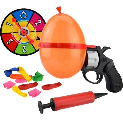 Lucky Roulette Plastic Balloon Gun Toy Funny Prank Party Game Set for Kids & Adults Family Gathering Novelty Toy