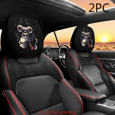 Car Headrest Cover Polyester Material Customized Print Universal Pillowcase MOQ 1pcs Various Designs Acceptable