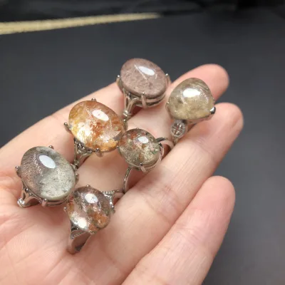 Natural Color Ghost Ring Natural Gemstones Crystal Rings Finger Rings for Valentine Gifts Different Style Available