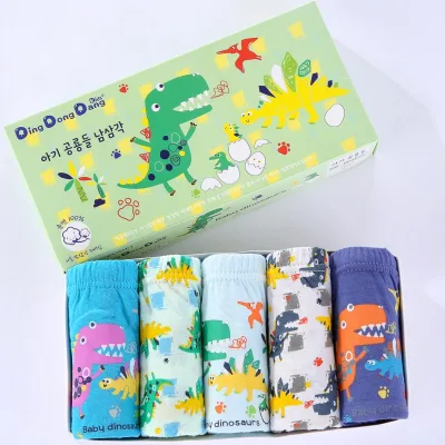 New Korean Boy Triangle Cartoon Anime Robot Cute Boys Cotton Underwear on Hot Sale